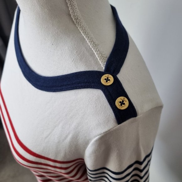 NWOT - Ralph Lauren Boat Neck 3/4 Sleeve Stripe Top Size L - Picture 4 of 11